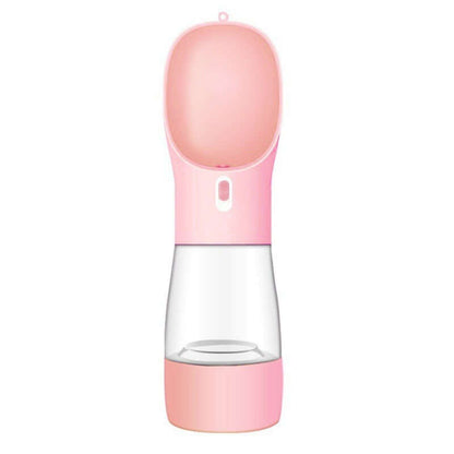 pink portable dog water bottle